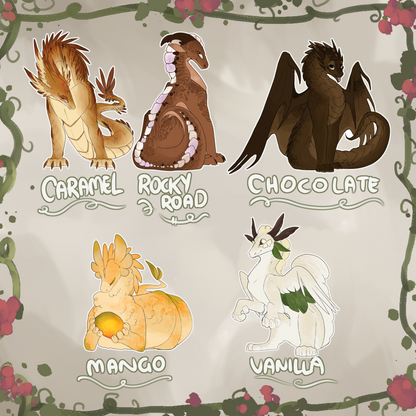 Icecream-Themed Dragons // 3" Epoxy Charms